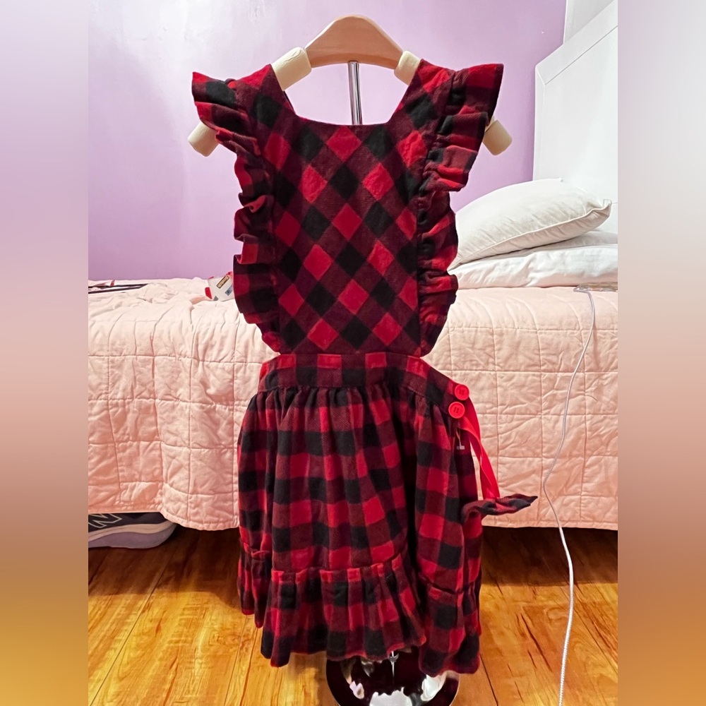Source Unknown Checkered Ruffle Dress